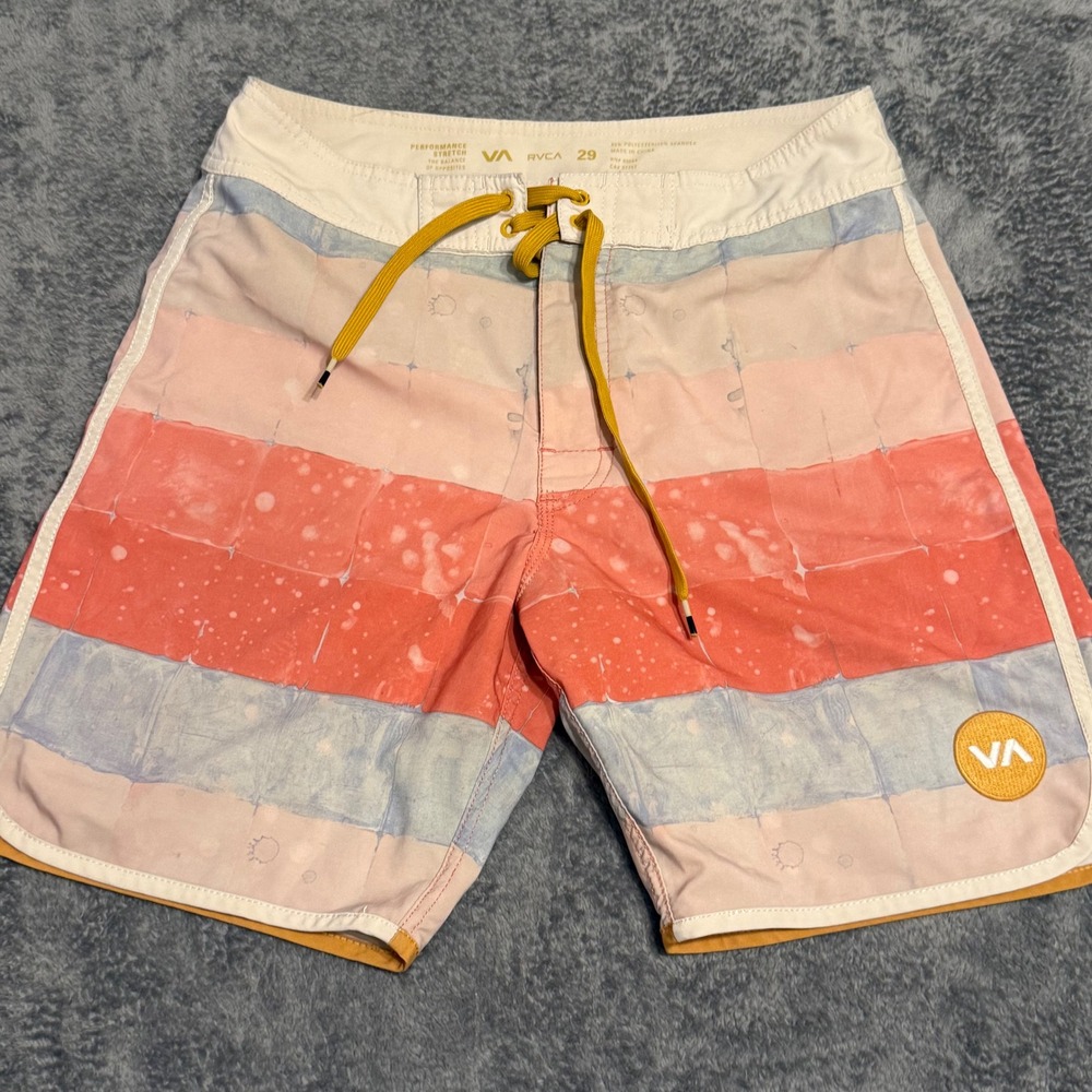 RVCA‎ Mens Board Shorts Performance Stretch Colorful Striped Size 29